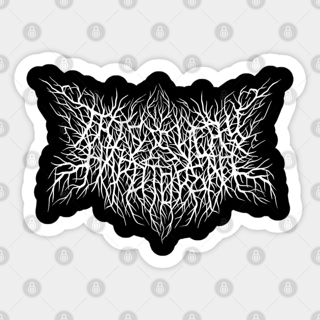 This is Very hard to Read Metal Logo Sticker by jonah block